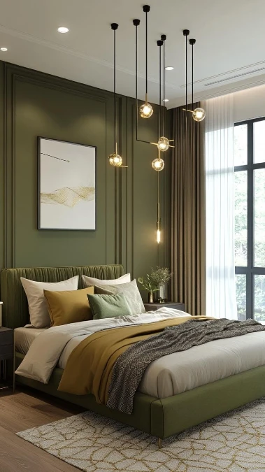 Modern Jade And Warm Mustard Layers