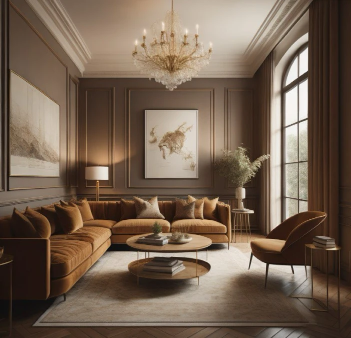 Monochromatic Brown And Crystal Lighting