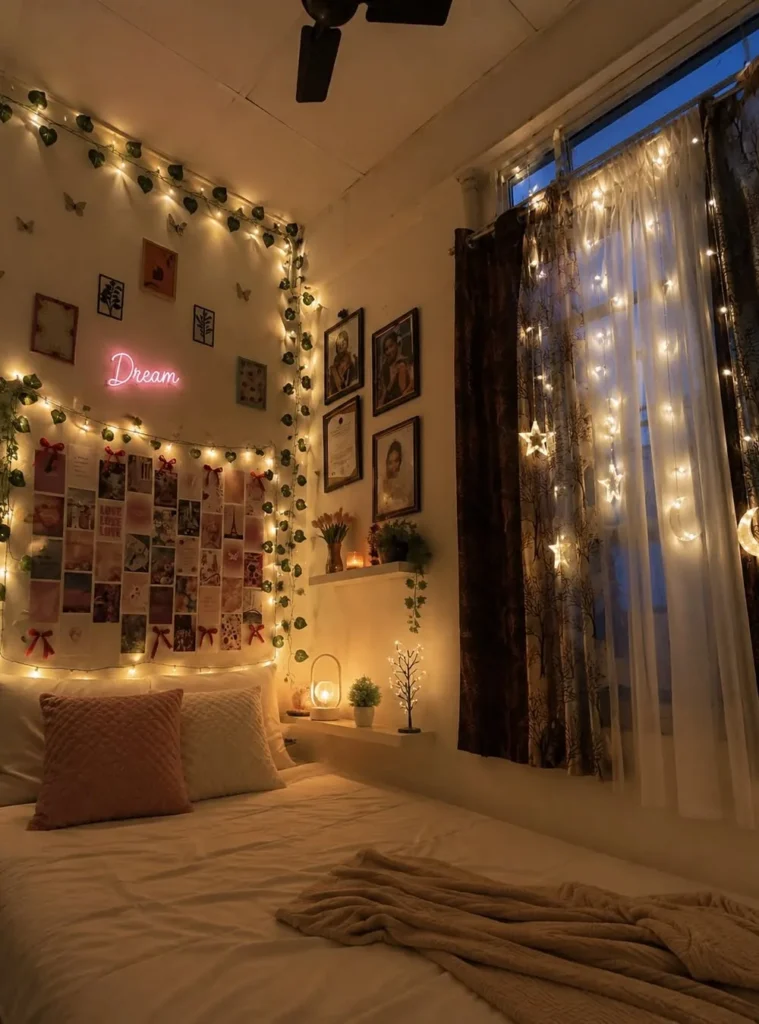 Neon And Star Light Bedroom