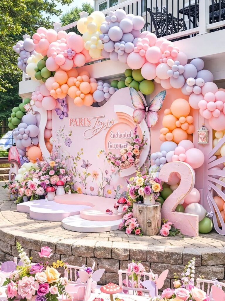 Paris Enchanted Garden Birthday Backdrop