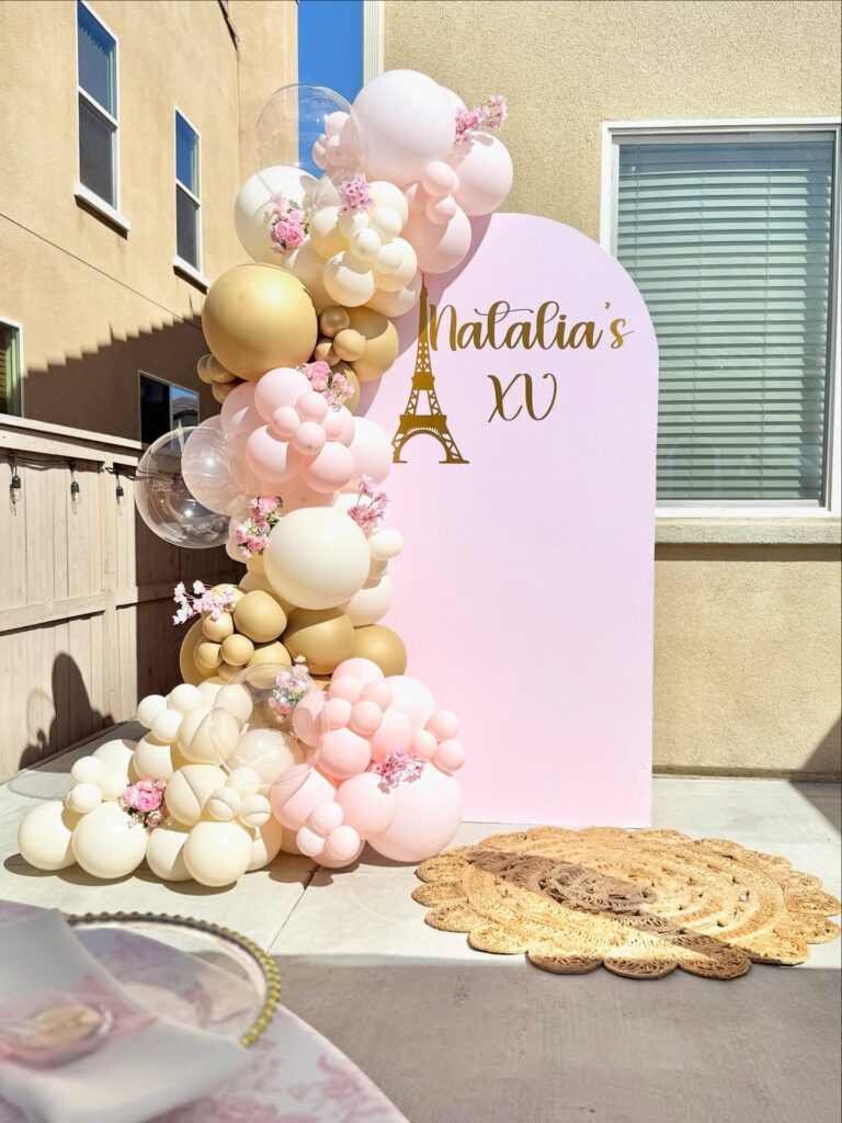Paris Quinceañera Arch Backdrop