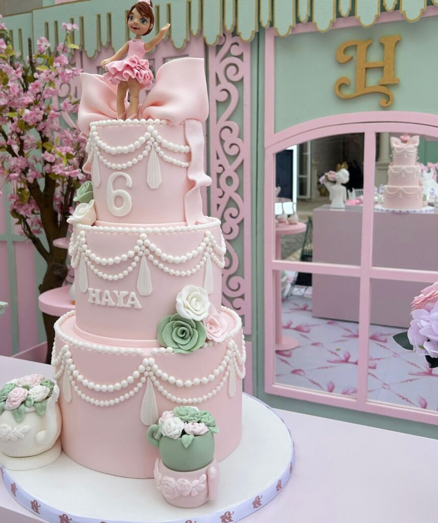 Parisian Ballerina Tiered Birthday Cake