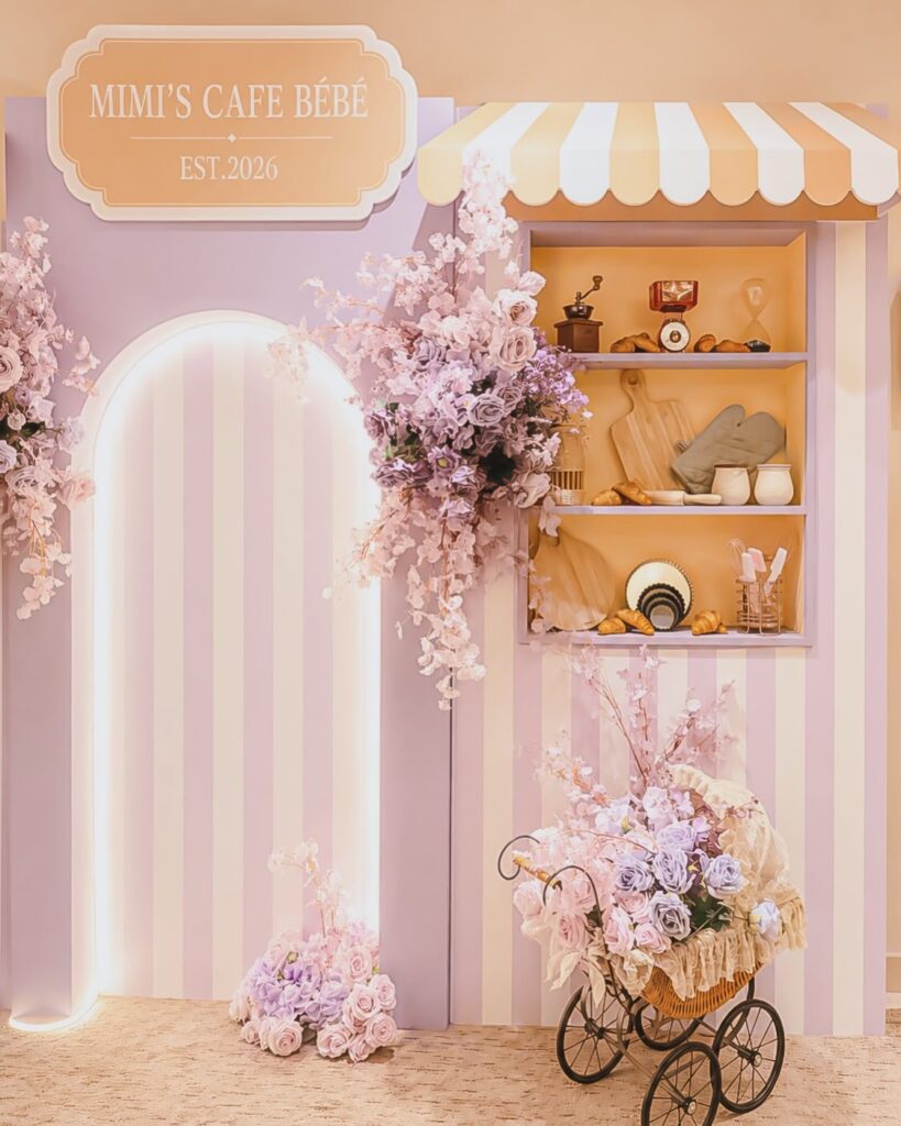 Parisian Café Bébé Baby Shower Backdrop