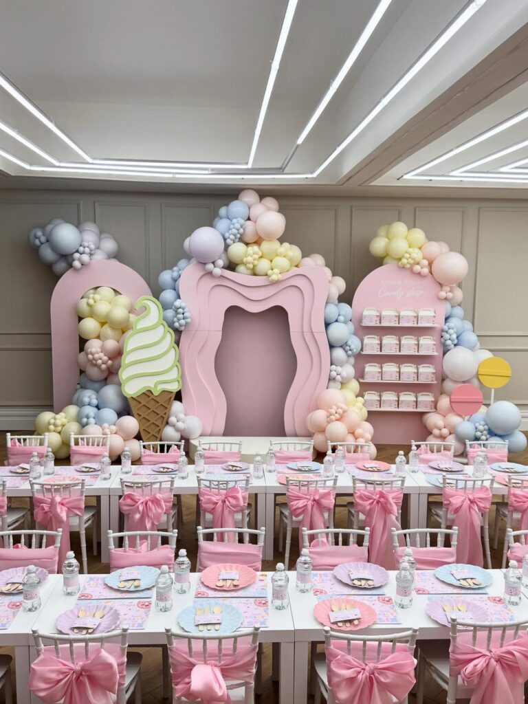 Pastel Ice Cream Party Dining Room Setup