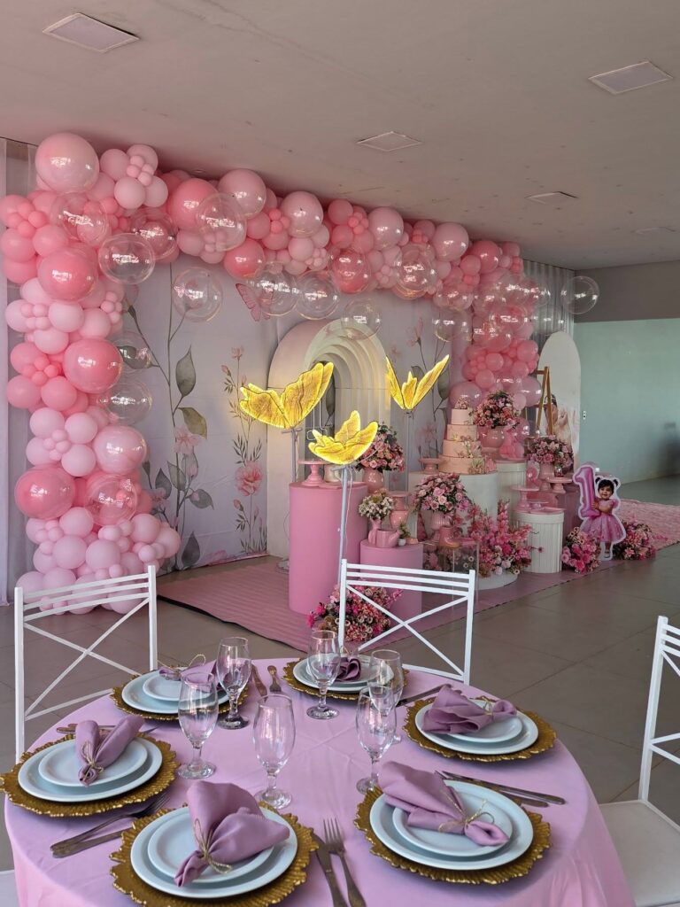 Pink Butterfly Neon Backdrop