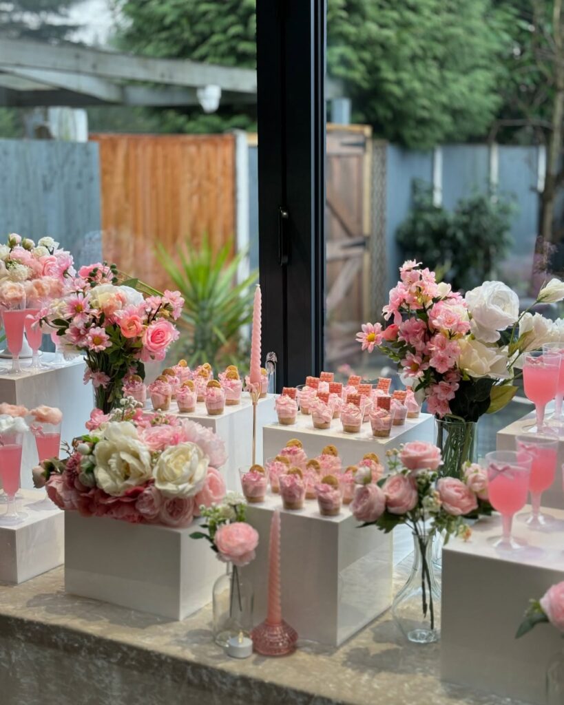 Pink Floral Dessert Grazing Table