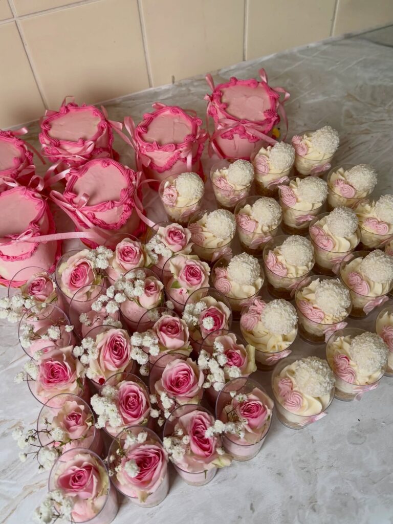 Pink Rose Dessert Cups