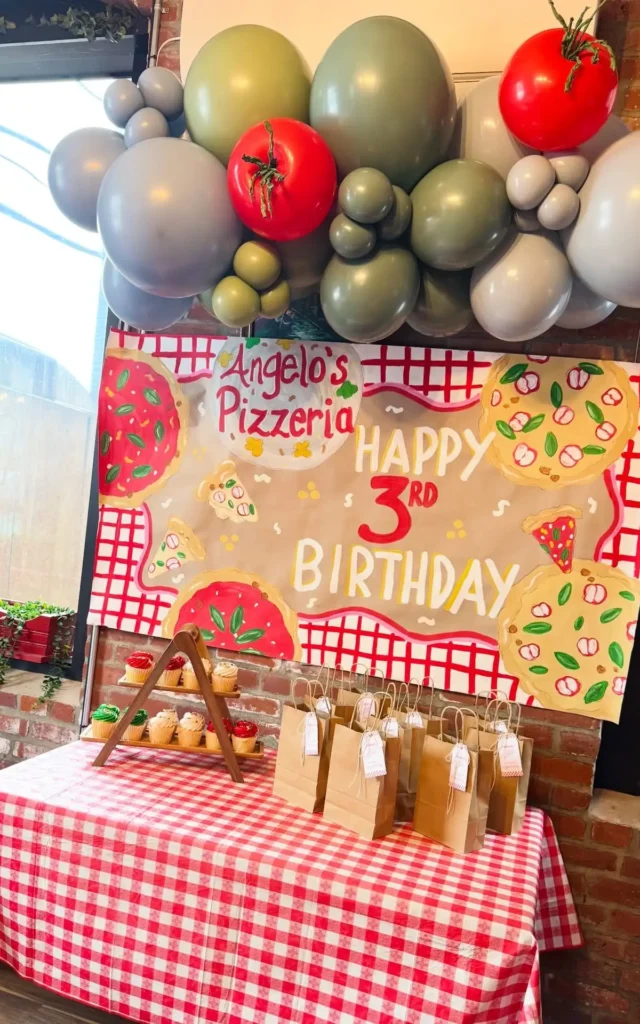 Pizzeria Birthday Backdrop