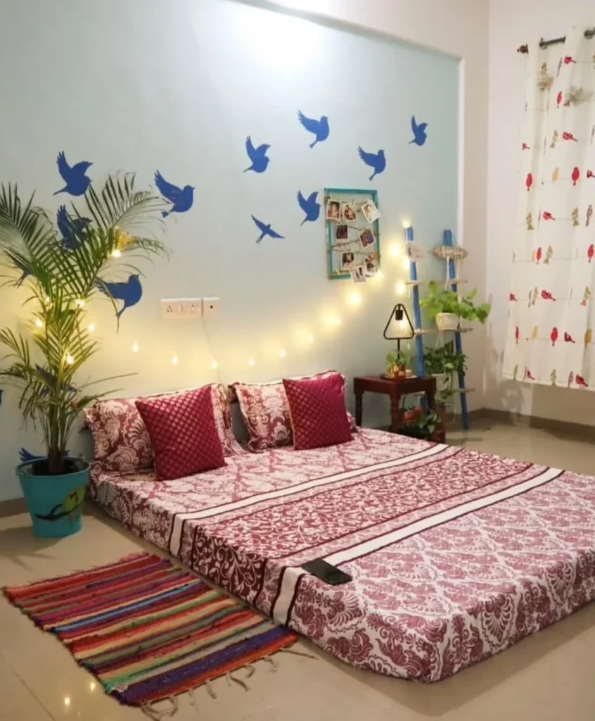 Playful Wall Decals and Grounded Floor Beds