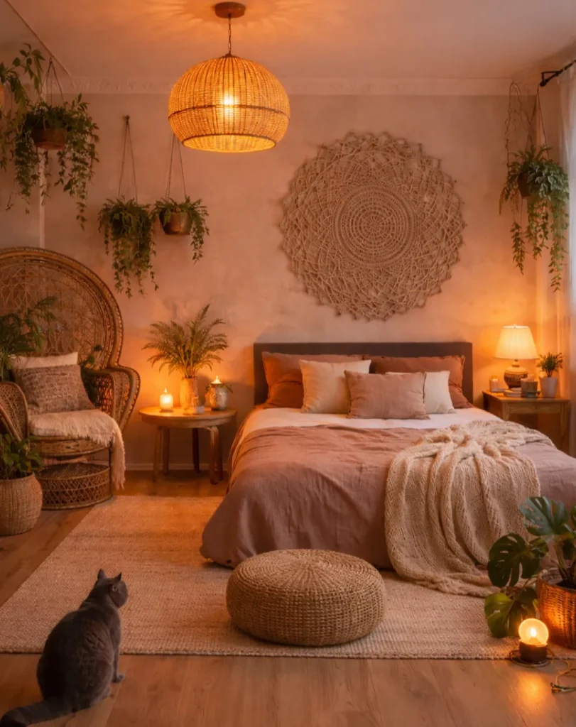 Rattan Accents Earthy Terracotta Tones