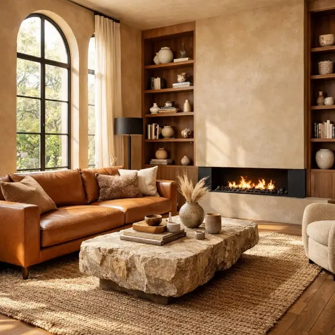 Raw Stone And Warm Plaster Walls