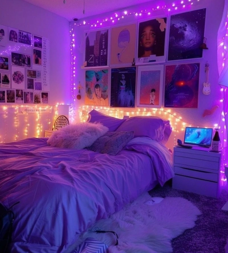 Saturated Purple Glow and Poster Grids