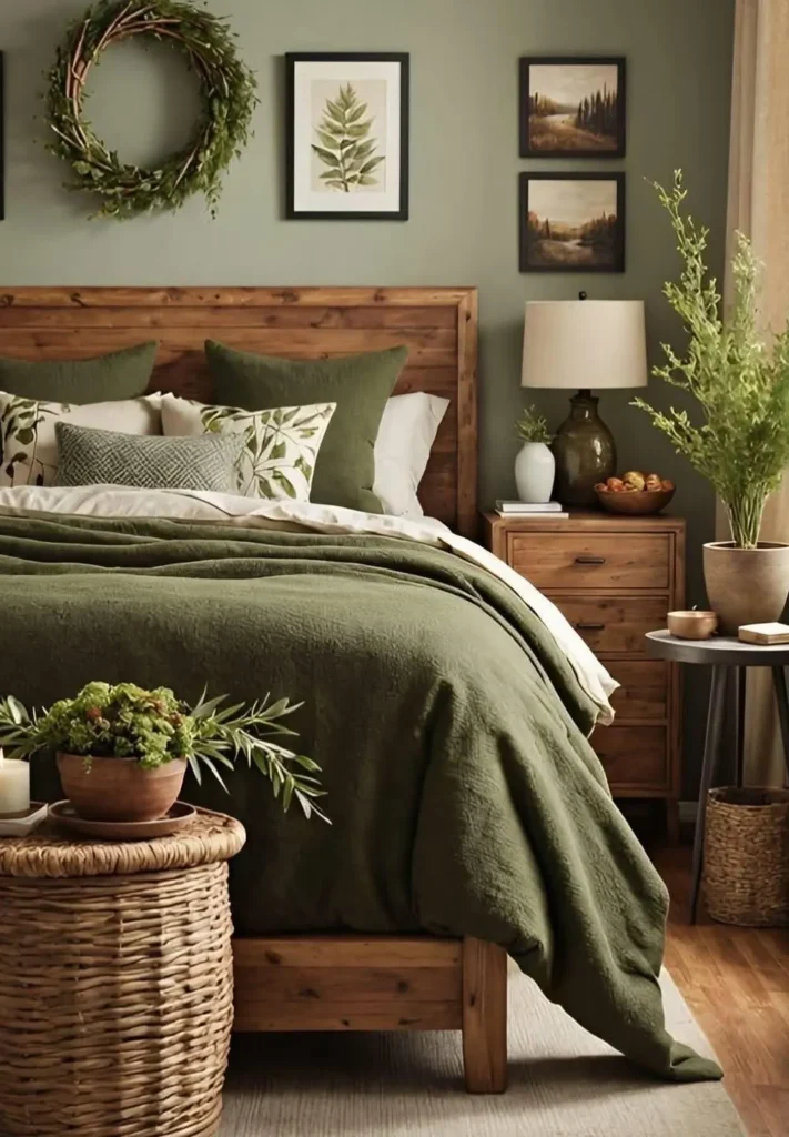 Sturdy Wood Frames and Botanical Accent Pillows