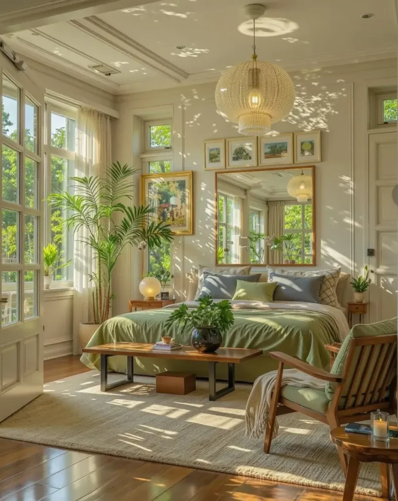 Sunlit Greenery Woven Pendant Shadows