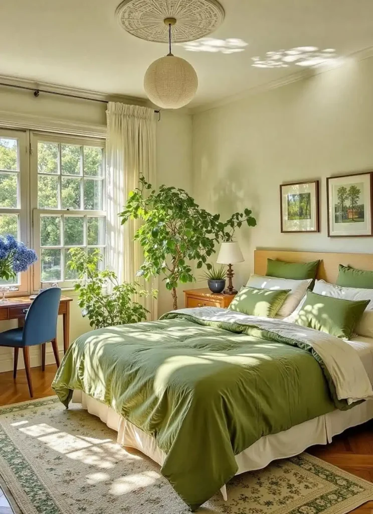 Sunlit Greenery and Soft White Contrasts
