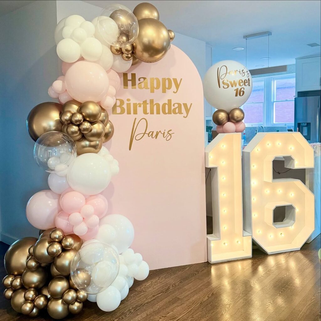 Sweet 16 Paris Birthday Arch