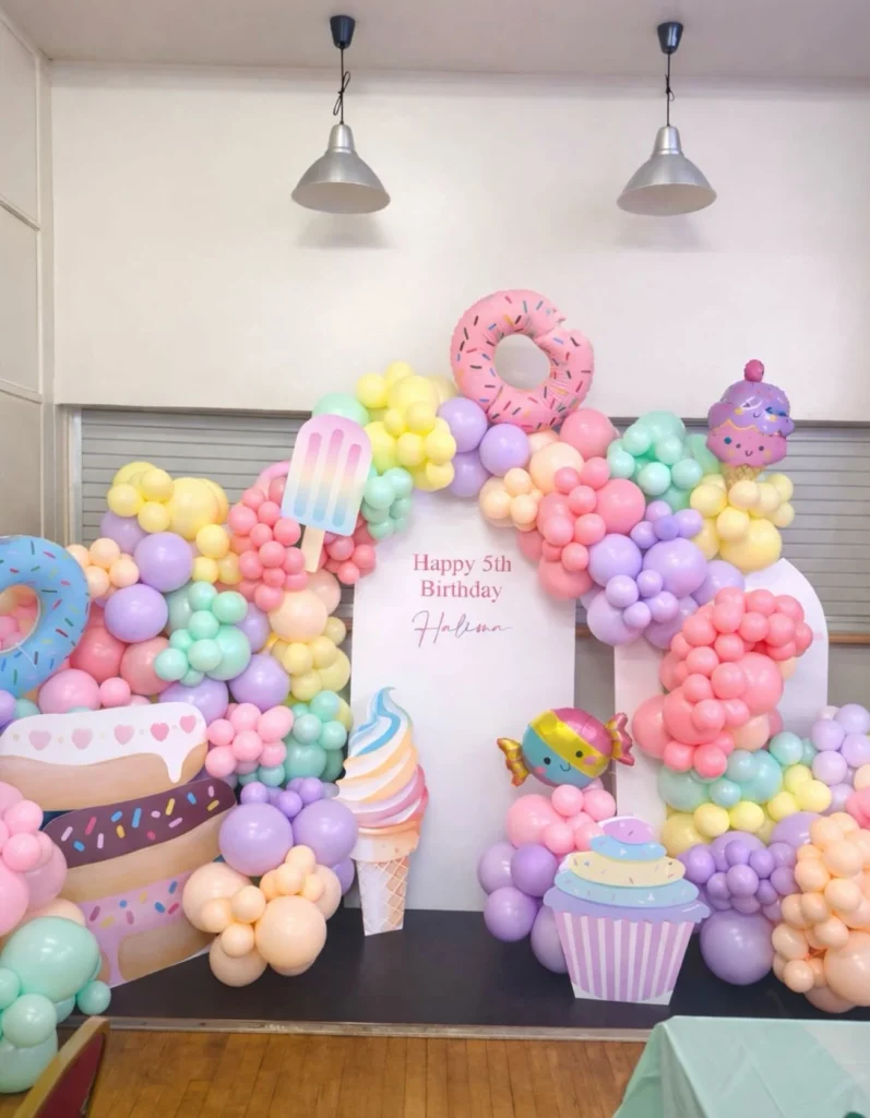 Sweet Treats 5th Birthday Balloon Arch