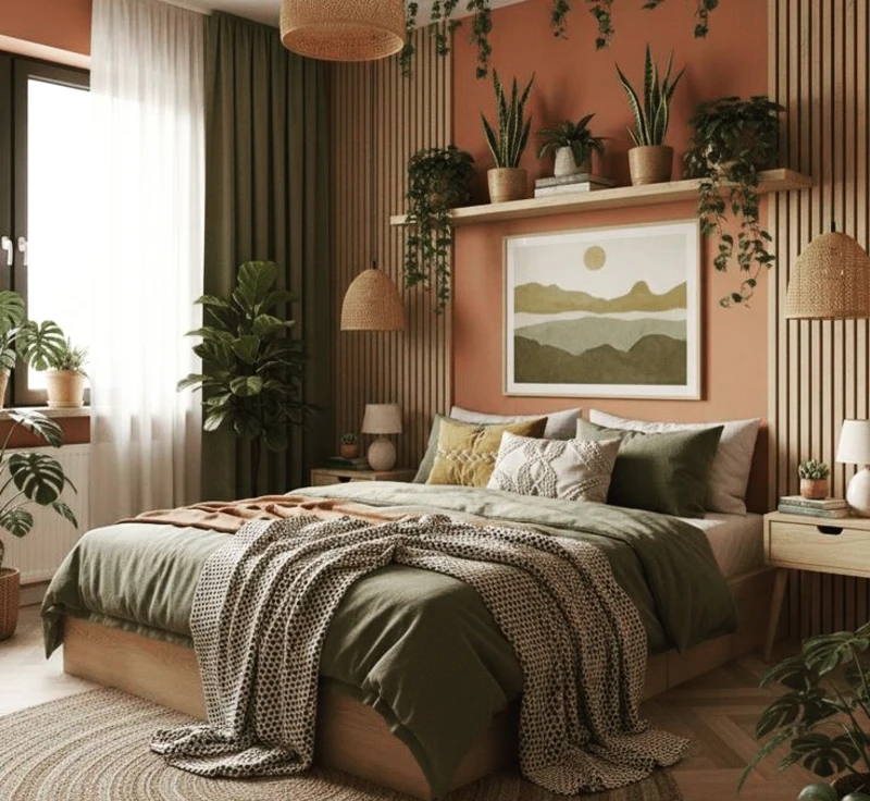 Terracotta Wood Slat Harmony