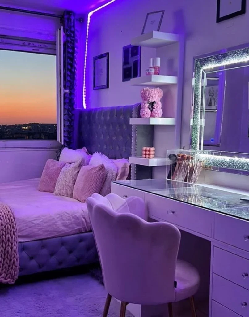 Tufted Glam Upcycled Vanity Space