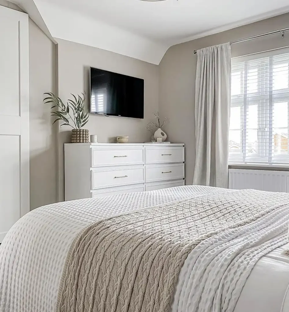 Waffle Bedding and Crisp White Furniture