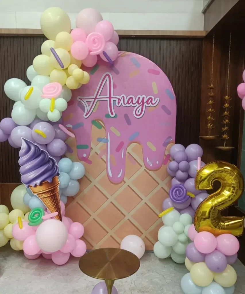 Waffle Cone Drip Birthday Backdrop