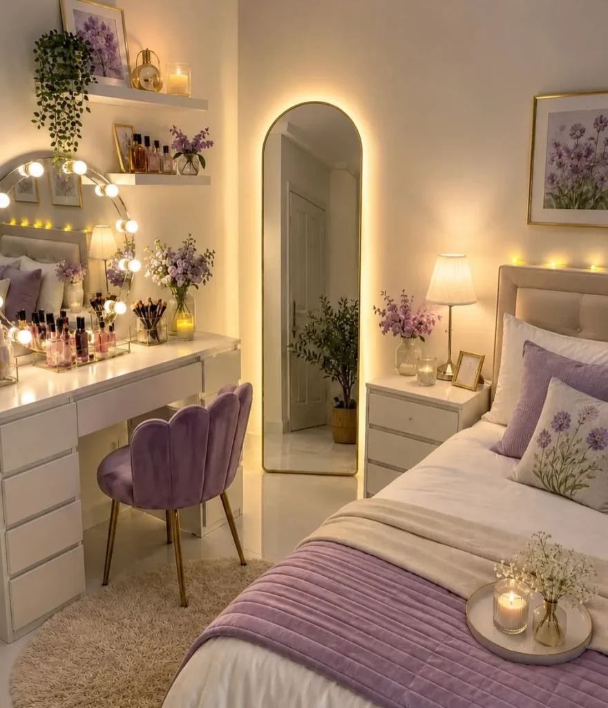 Warm Lighting and Lavender Layers