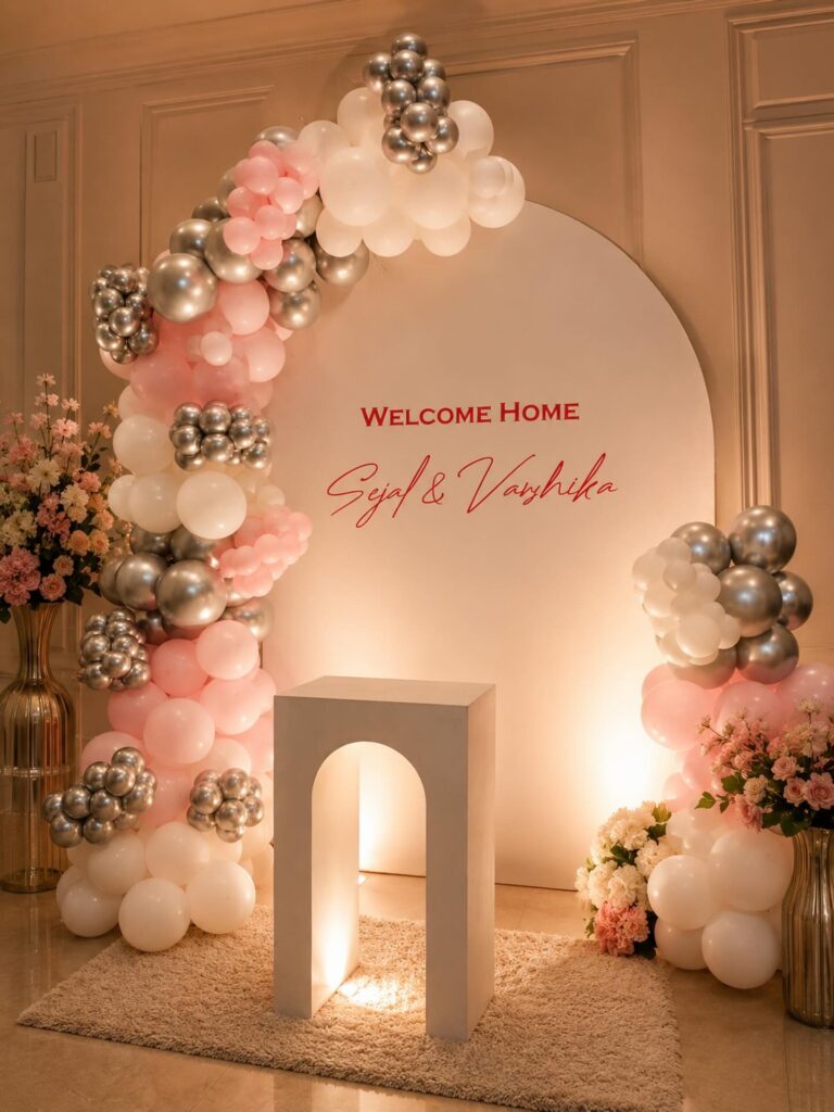 Welcome Home Balloon Arch Backdrop
