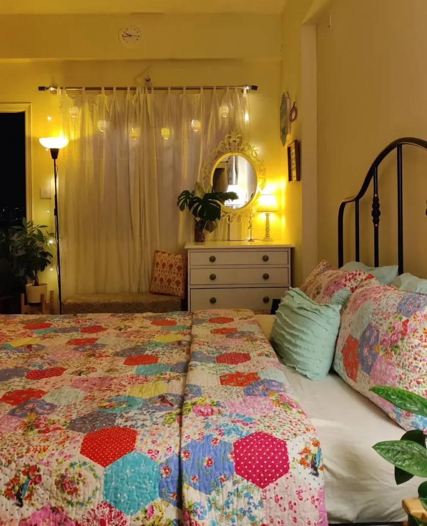 Wrought Iron Frame Warm Lighting Mix