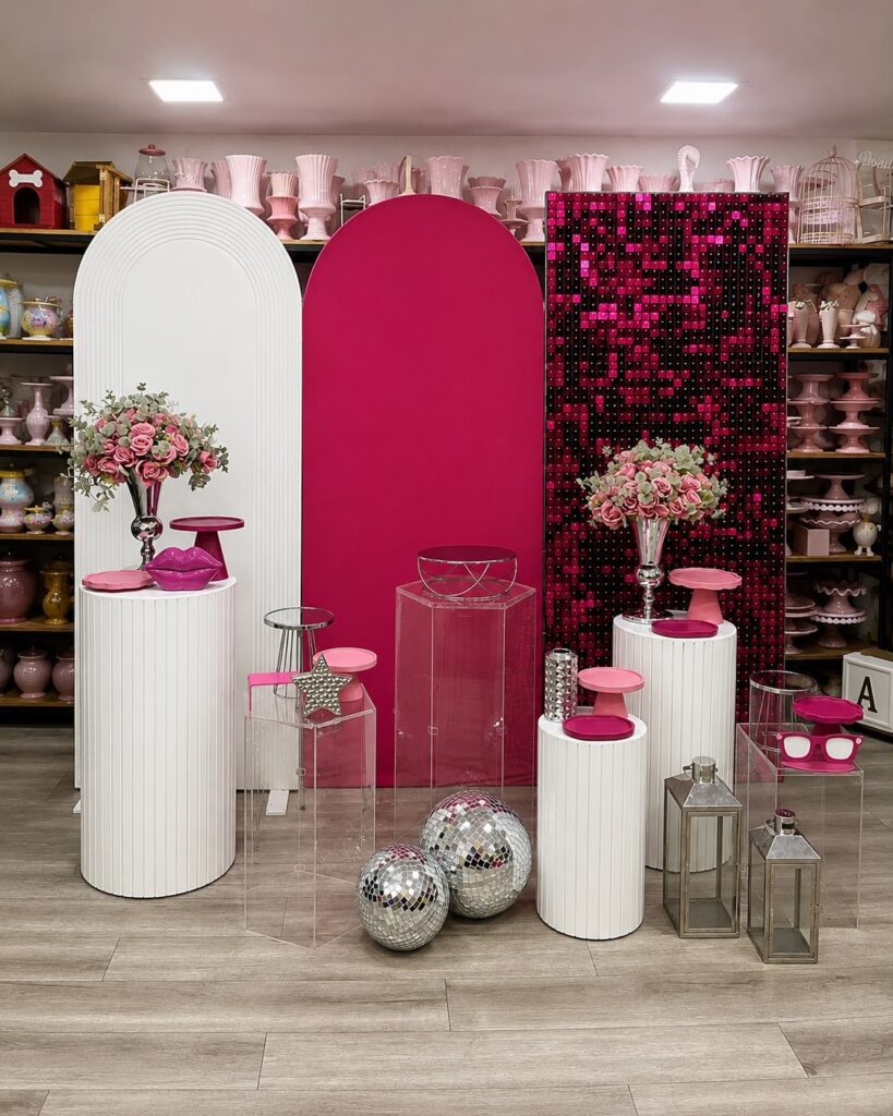 Y2K Hot Pink Sequin Wall