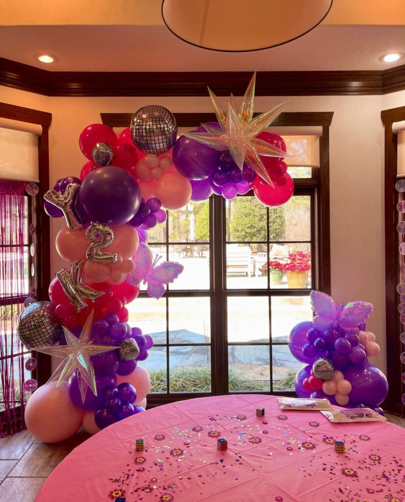 Y2K Purple & Pink Balloon Column