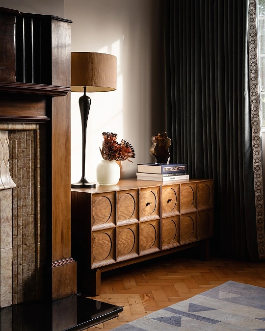 Circle-Front Wood Sideboard