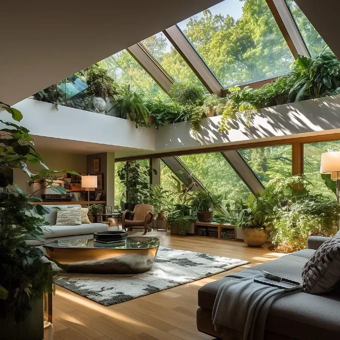 Sunlit Atrium Living Room