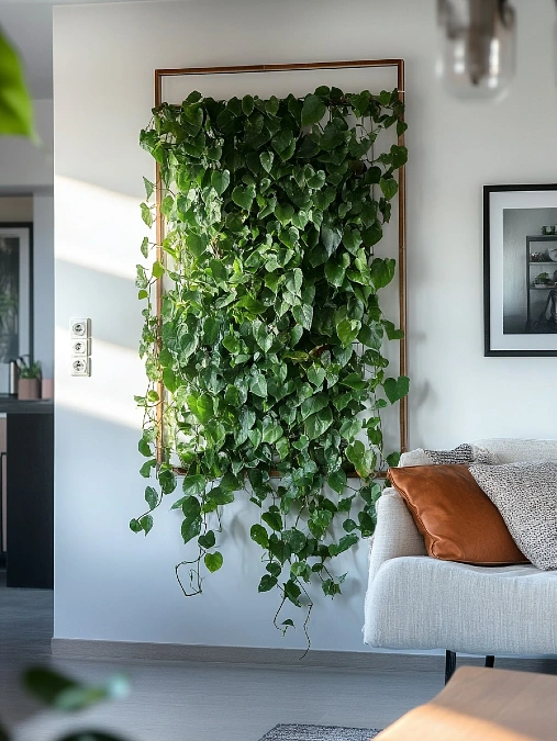 Framed Living Wall + Linen Sofa