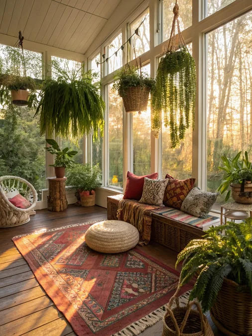A Golden Plant-Filled Sunroom
