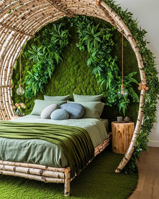 A Mossy Woodland Bedroom
