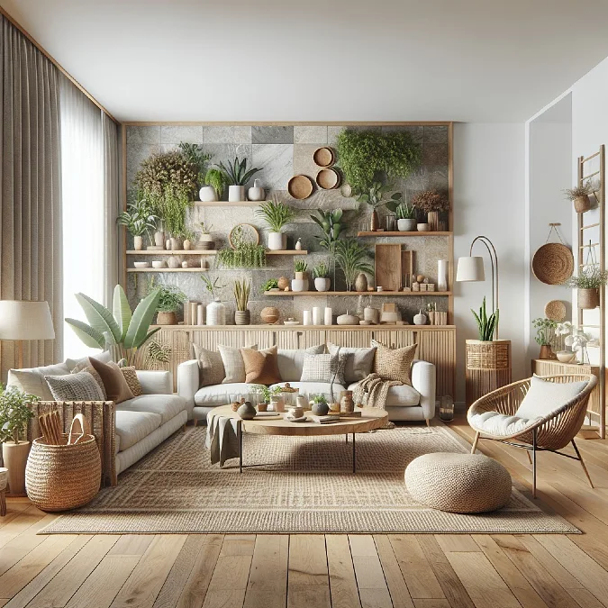Open Shelves + Plants + Woven Textures