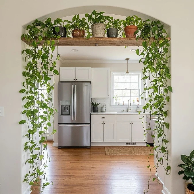 Arched Doorway + Trailing Pothos