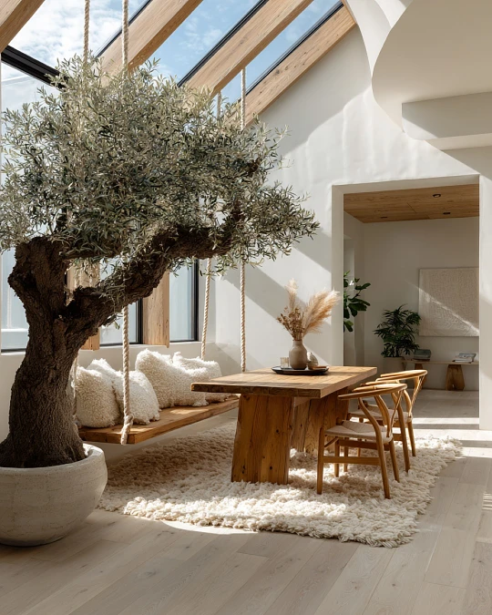 Skylit Olive Tree Dining Nook