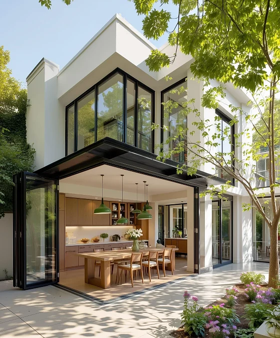 A Garden-Opening Dining Room