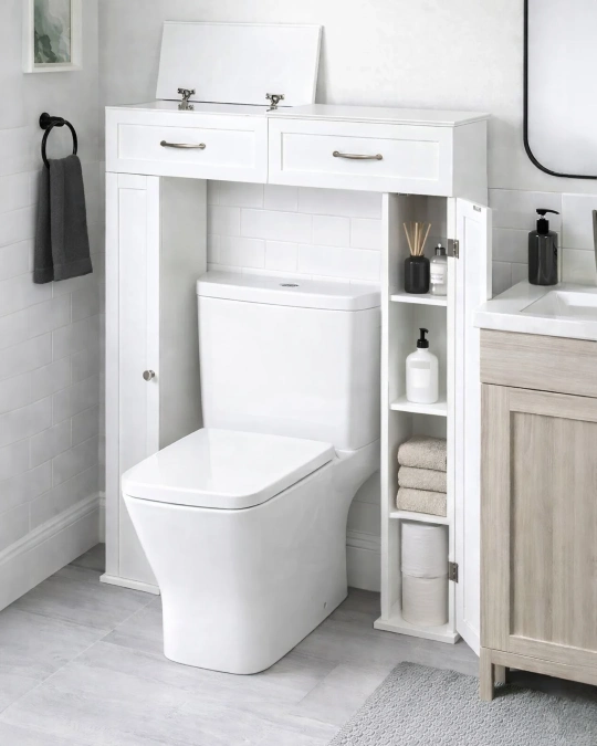 White Over-the-Toilet Storage Cabinet