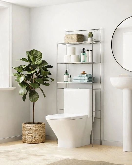 Chrome Over-Toilet Storage Rack