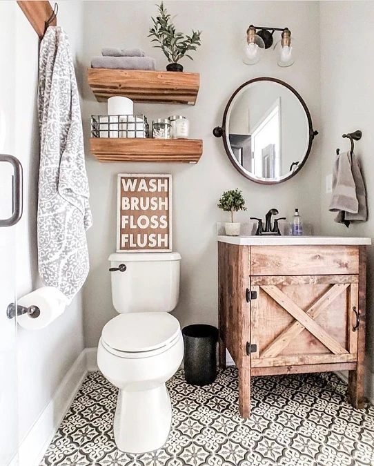 Rustic Wood Wall Shelves
