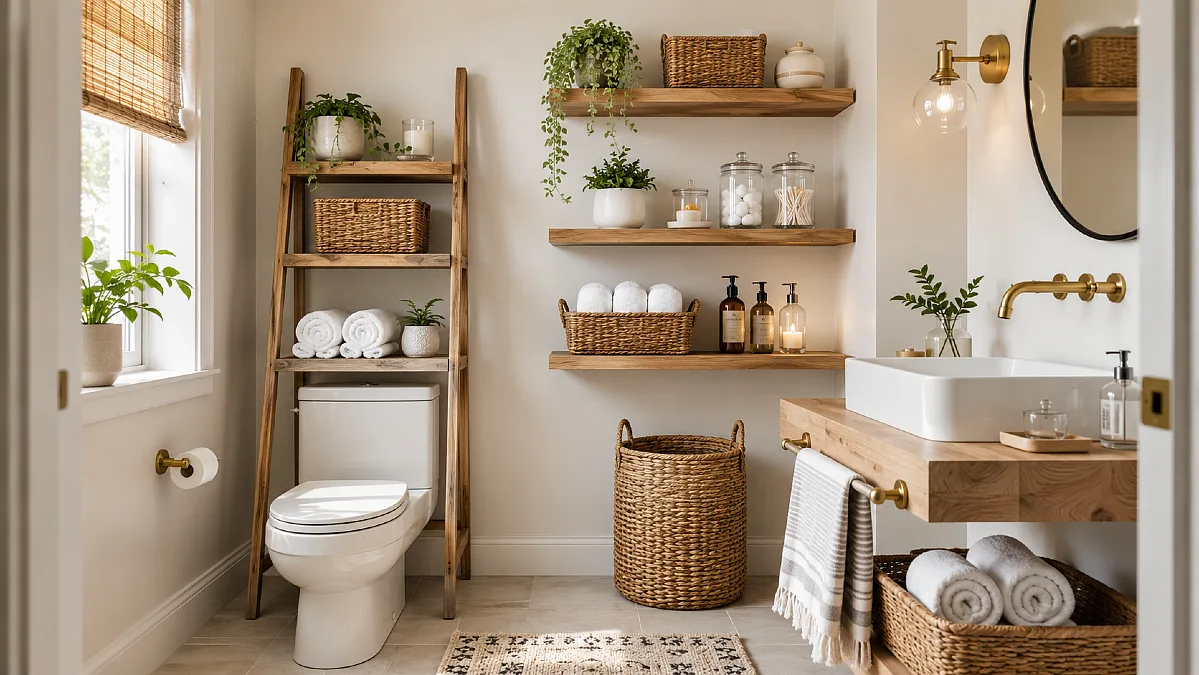 Small Bathroom Storage Ideas That Work Even Without a Single Cabinet