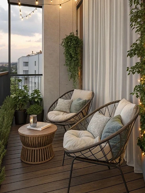 Soft Evening Conversation Balcony