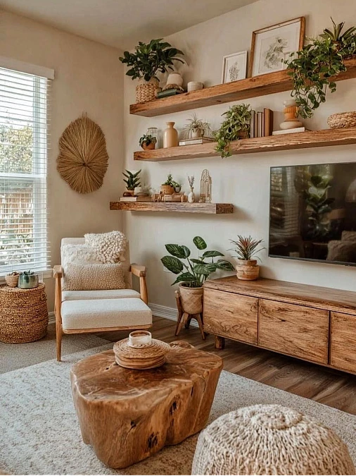 Rustic Wood and Woven Layers