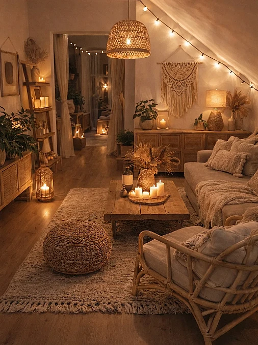 An Amber-Lit Boho Retreat