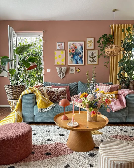 A Playful Color-Soaked Living Room