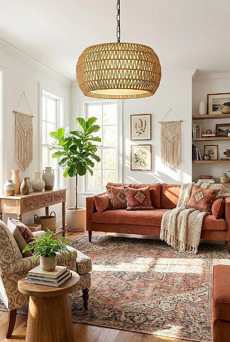 Terracotta Seating and Vintage Pattern