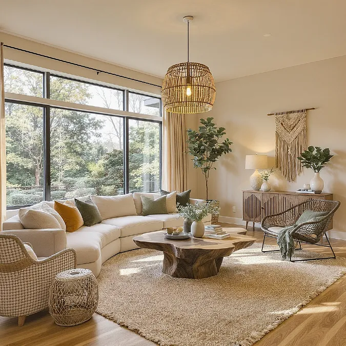 An Airy Organic Boho Living Room