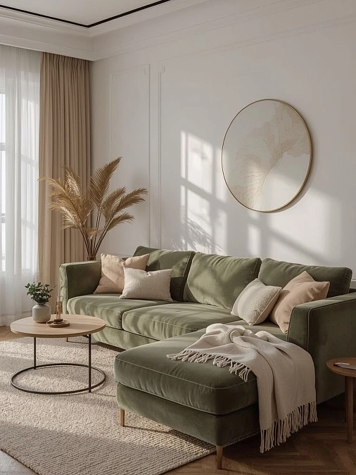 Olive Green and Warm Cream Layers
